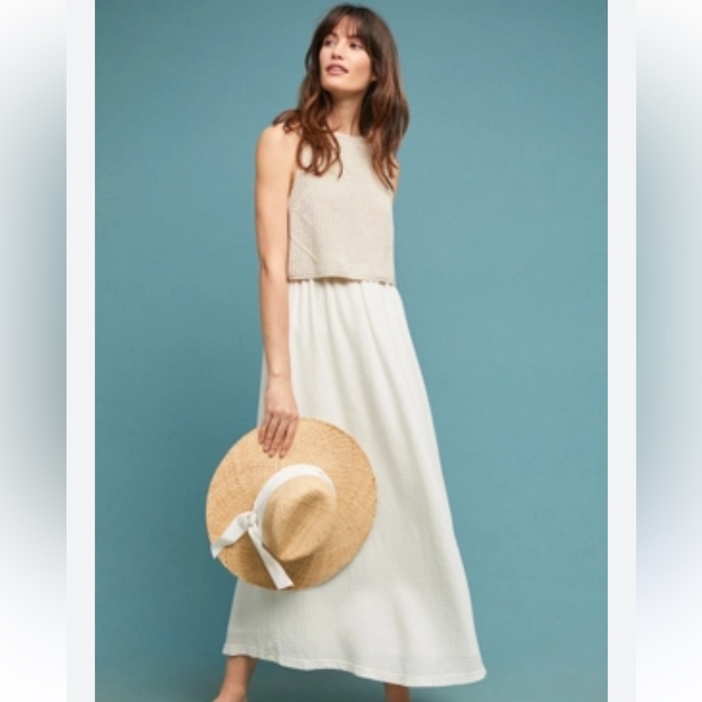 Anthropologie Moth Cream Maxi Dress XXS
